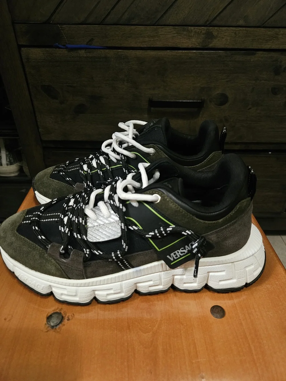 Versace Greca Sneakers Olive Green Black